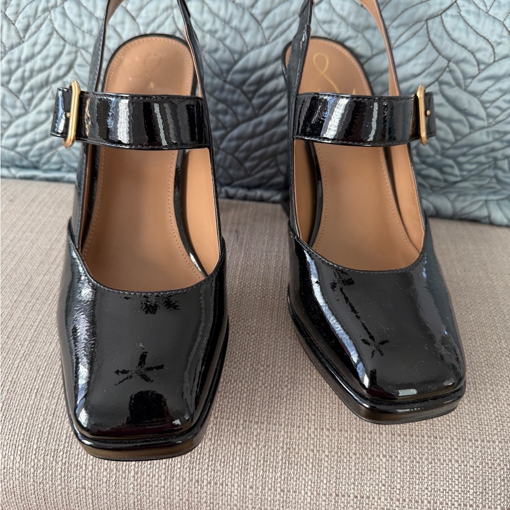 Sam and Edelman black JILDIE SLINGBACK MARY JANE PUMP cute vintage vibe! - Picture 4 of 14